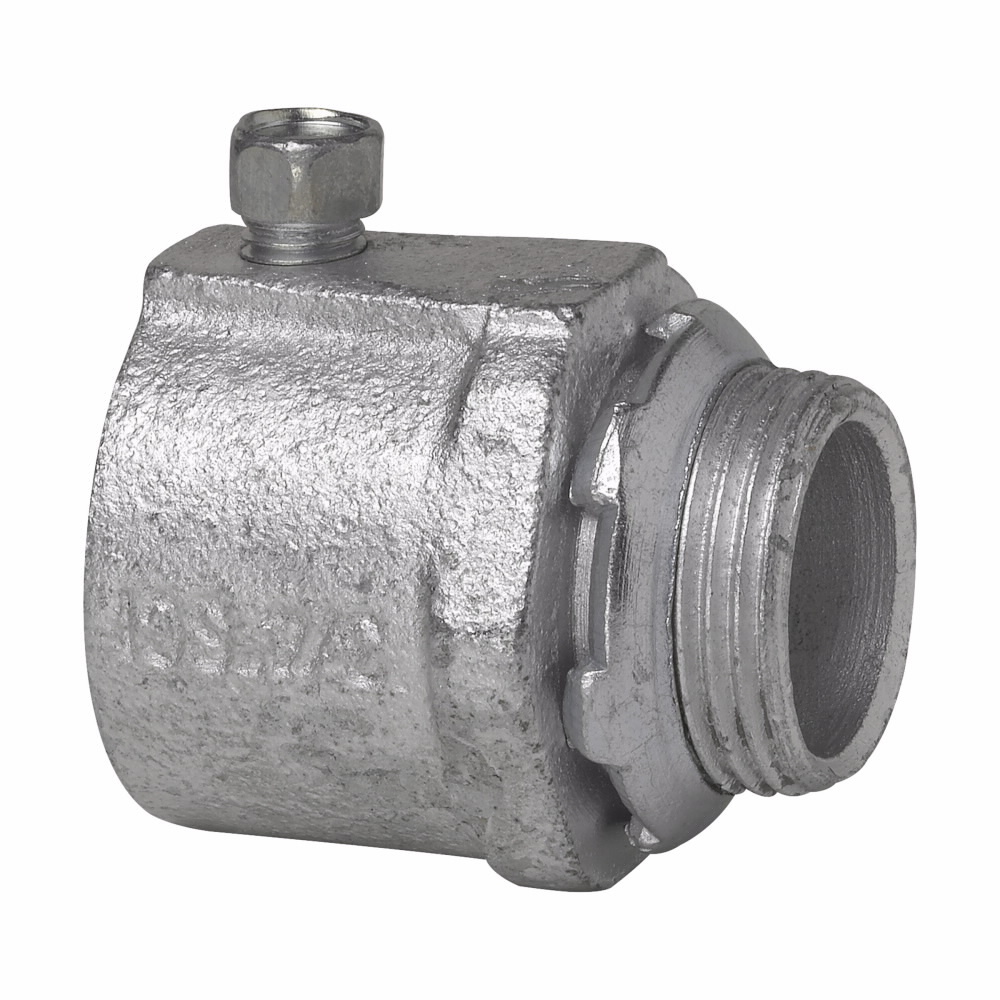 Eaton Crouse-Hinds series rigid/IMC set screw type connector, Rigid/IMC, Straight, Non-insulated, Malleable iron, 1-1/4"