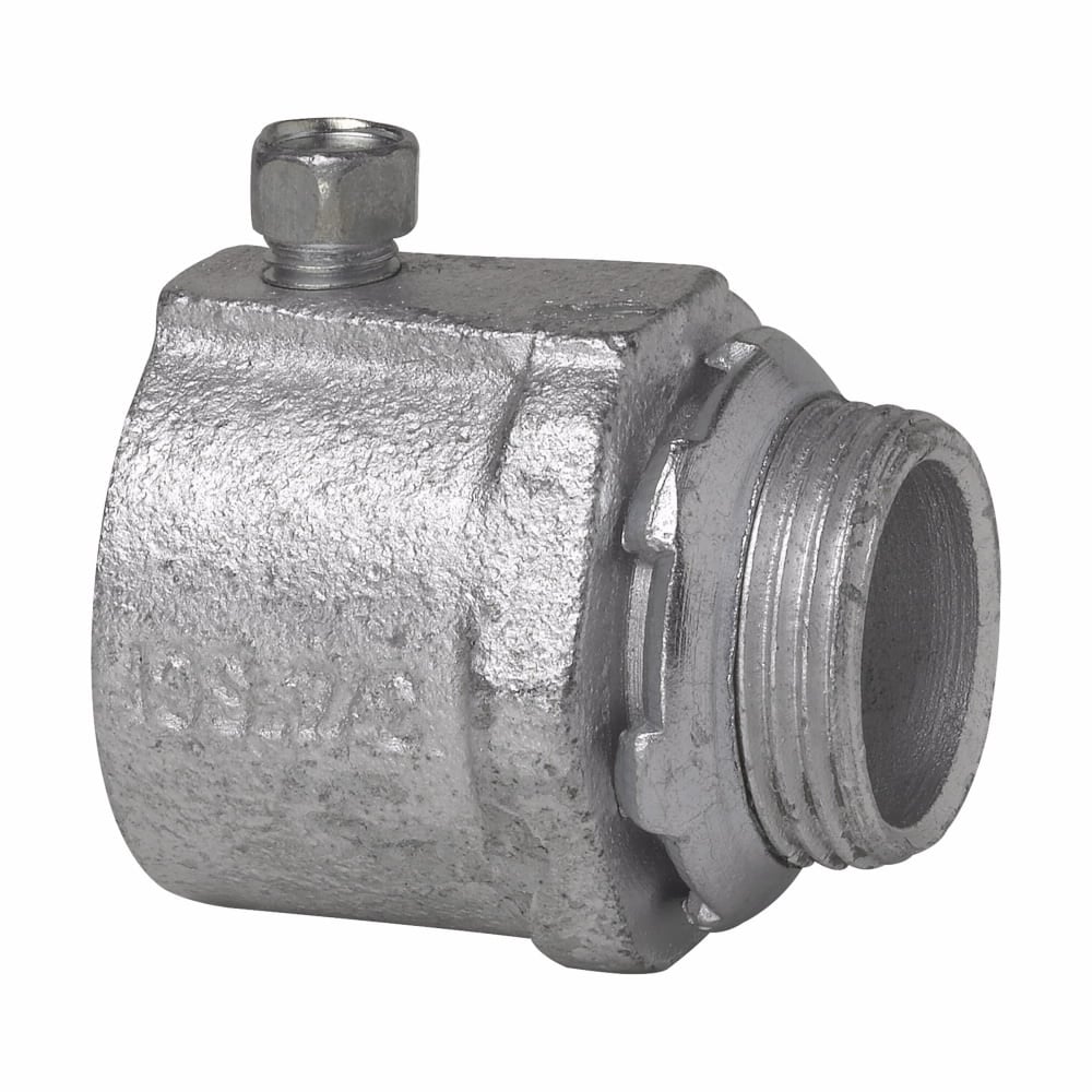 Eaton Crouse-Hinds series rigid/IMC set screw type connector, Rigid/IMC, Straight, Non-insulated, Malleable iron, 2"