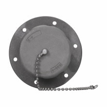 Eaton Crouse-Hinds series Arktite AR round flange receptacle housing, 100A, Four-wire, four-pole, Style 1, Copper-free aluminum, 600 Vac/250 Vdc