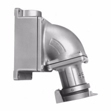 Eaton Crouse-Hinds series Arktite AREA receptacle assembly, 60A, Two-wire, two-pole, 50-400 Hz, Style 1, Copper-free aluminum, Spring door, 1", 600 Vac/250 Vdc
