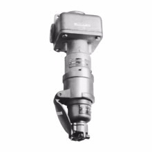 Eaton Crouse-Hinds series Arktite CES receptacle, 30A/60A, Through feed, 2-wire, 3-pole, Brass or hard-drawn copper contacts, Style 2, 3 HP, Feraloy iron, Single-phase, Spring door, 1-1/4", Delayed action circuit breaking, 120-240/480 Vac