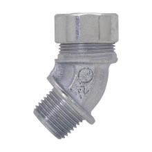 Eaton Crouse-Hinds series CG color-coded cord grip, Cable range min/max: 0.25-0.35", White, 45 angle, Steel, 1/2"