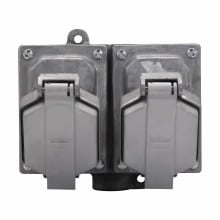 Eaton Crouse-Hinds series Arktite CPS receptacle assembly, 20A, Dead end, Two-wire, three-pole, Brass contacts, 60 Hz, Style 2, 1 HP, Copper-free alum, Two-gang, Factory sealed, 3/4", Delayed action circuit breaking, 125-250 Vac/18 Vdc
