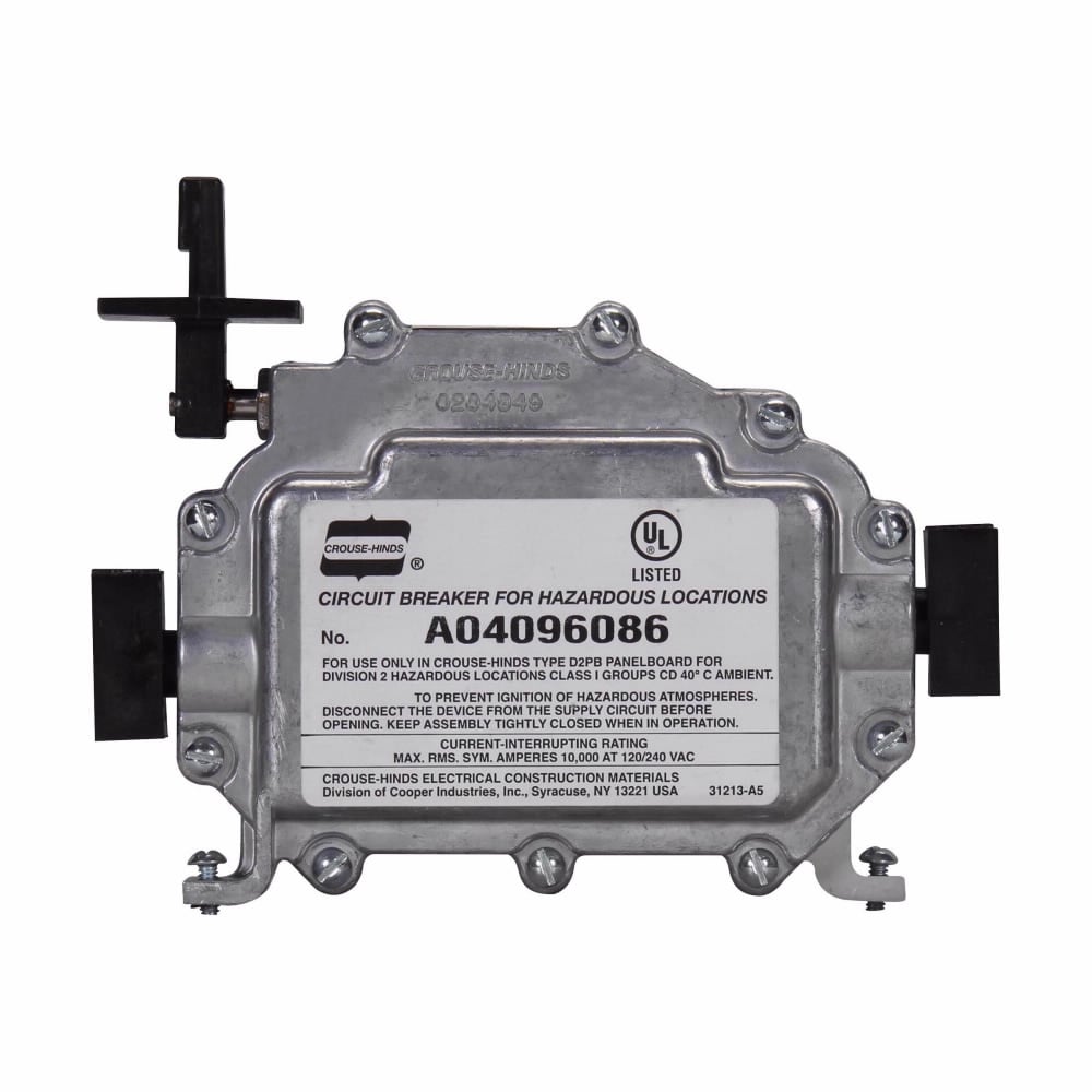 Eaton Crouse-Hinds series D2CB replacement circuit breaker assembly, 15A, Copper-free aluminum, Single-pole, Factory sealed, 120/240 Vac