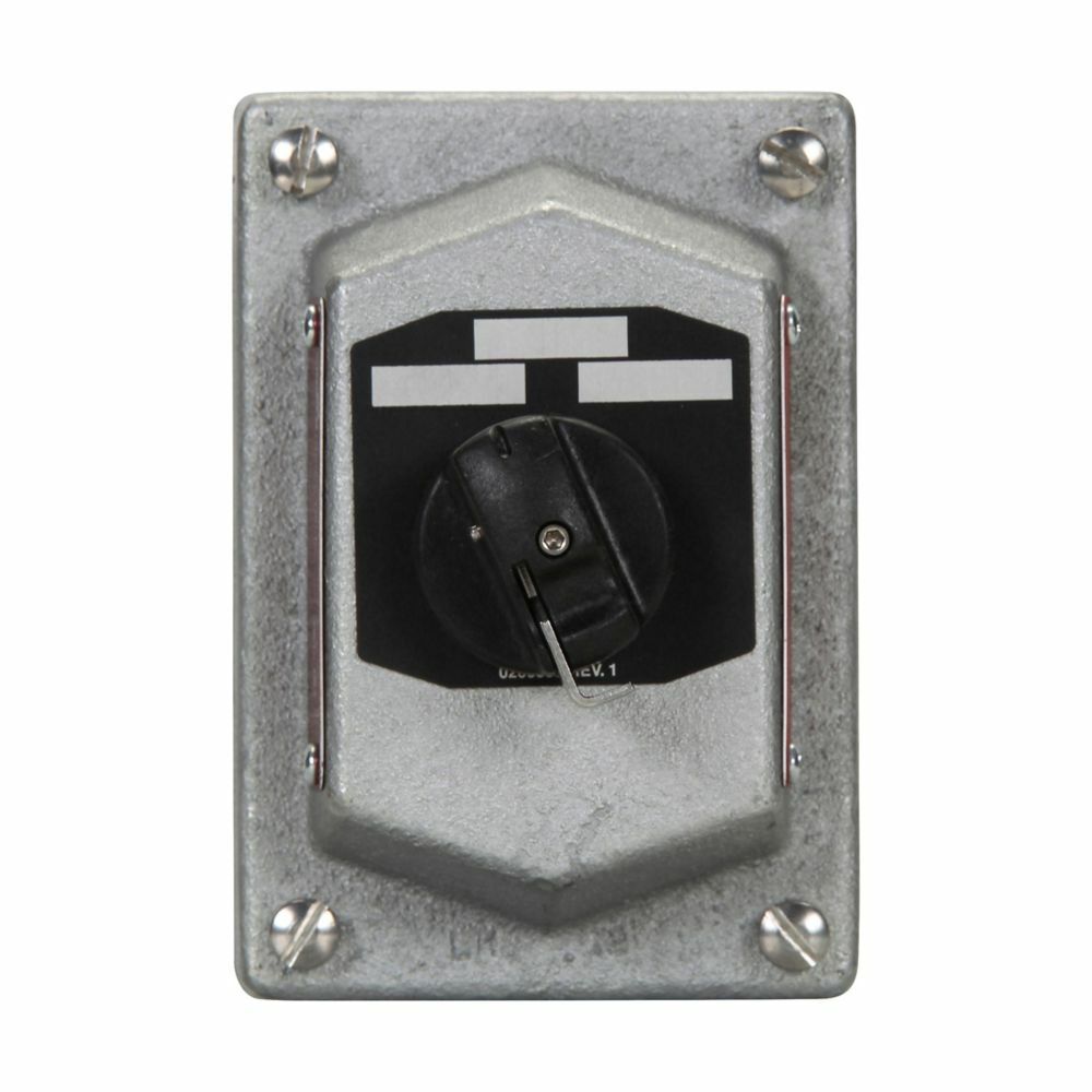 Eaton Crouse-Hinds series DSD selector switch cover and device sub-assembly, 10A, Feraloy iron alloy, 2 position, 4 circuit, Factory sealed, Maintained contact, 600 Vac