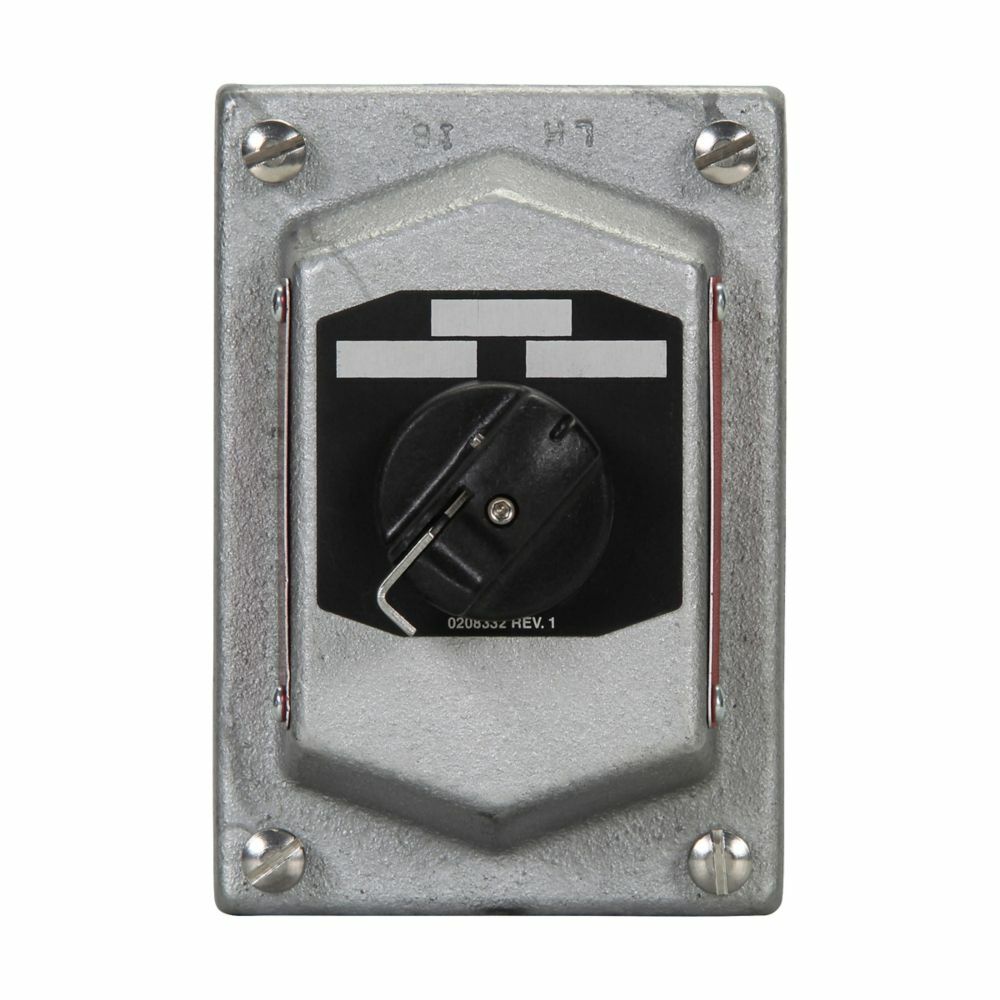 Eaton Crouse-Hinds series DSD selector switch cover and device sub-assembly, 10A, Feraloy iron alloy, 3 position, 4 circuit, A1, A2, B1, B2, Factory sealed, Maintained contact, 600 Vac