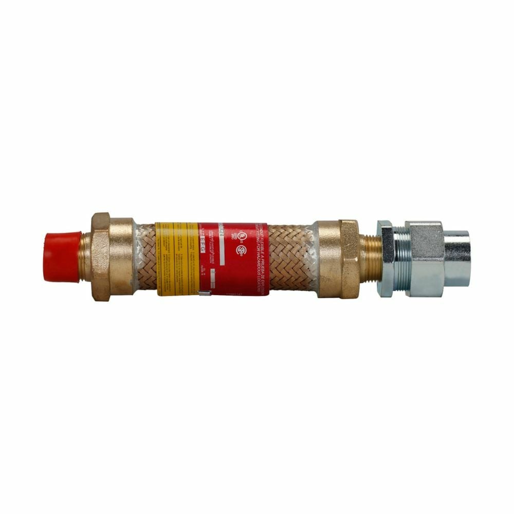 Eaton Crouse-Hinds series ECLK coupling, 36" flexible length, Male connection one end, female connection one end, Forged brass, 3/4" trade size