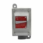 Eaton Crouse-Hinds series EDS snap switch control station, 20A, With switch, With one 3/4" hub, Feraloy iron alloy, 1, Single-gang, Two-pole, 120-277V, Factory sealed, Dead end, Two-pole, 3/4", 120-277 Vac