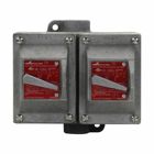 Eaton Crouse-Hinds series EDS snap switch control station, 20A, With switch, With one 3/4" hub, Feraloy iron alloy, 2, Two-gang, Single-pole, 2, 120-277V, Dead end, Single-pole, 3/4", 120-277 Vac