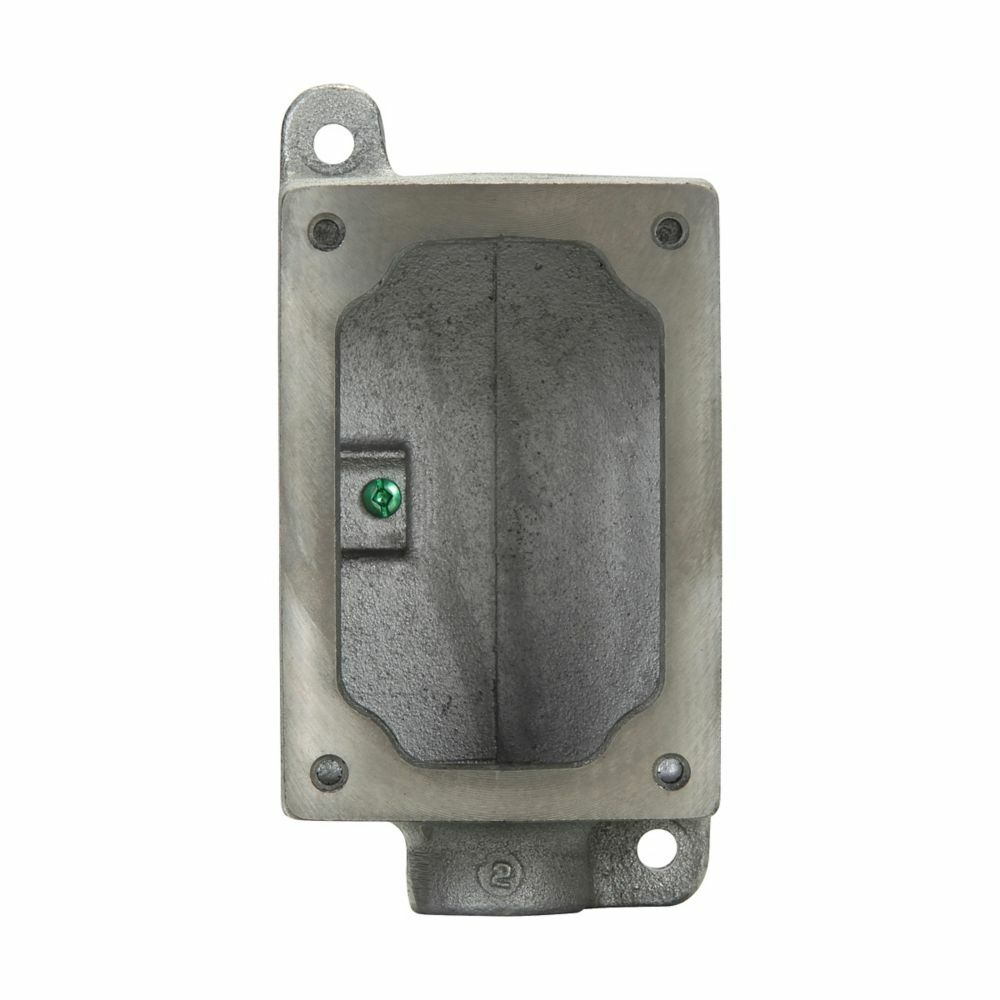 Eaton Crouse-Hinds series FlexStation EDS back box, Copper-free aluminum, Single-gang, Through feed, 1/2"