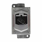Eaton Crouse-Hinds series EDS selector switch control station, With selector switch, With two 3/4" hubs, Feraloy iron alloy, Three-position, two-circuit, 2, 1, Single-gang, 3, Through feed, 3/4", 600 Vac