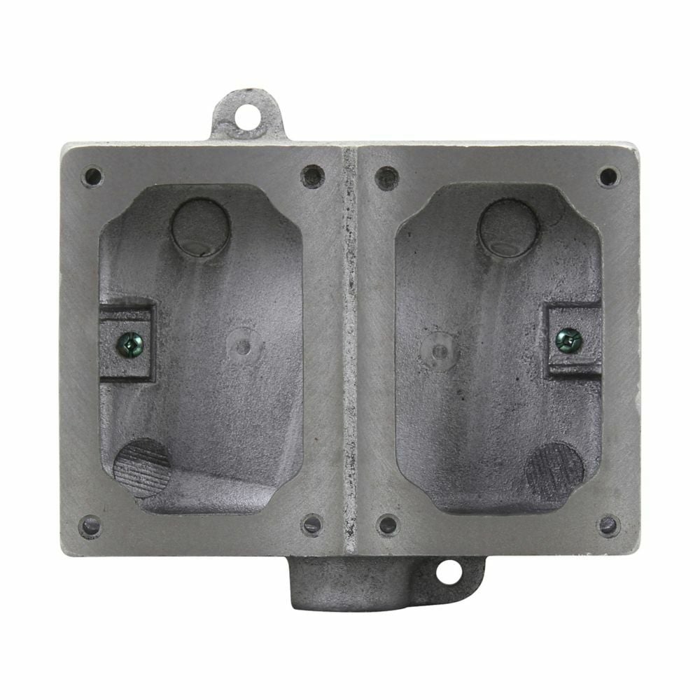 Eaton Crouse-Hinds series FlexStation EDS back box, Copper-free aluminum, Two-gang, Through feed, 1"