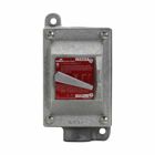 Eaton Crouse-Hinds series EFD manual motor starter switch, 20A/30A, With switch, 1 HP/2 HP/3 HP, Square D starter, Feraloy iron alloy, Single-gang, Two-pole, Dead end, 3/4", 250/600 Vac