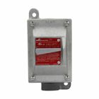 Eaton Crouse-Hinds series EFD snap switch, 30A, Two-pole, With switch, Feraloy iron alloy, Single-gang, Dead end, 1", 120/277 Vac