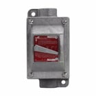 Eaton Crouse-Hinds series EFD manual motor starter switch, 20A/30A, With switch, 7.5 HP/15 HP, General Electric starter, Feraloy iron alloy, Single-gang, Three-pole, Through feed, 3/4", 240/600 Vac