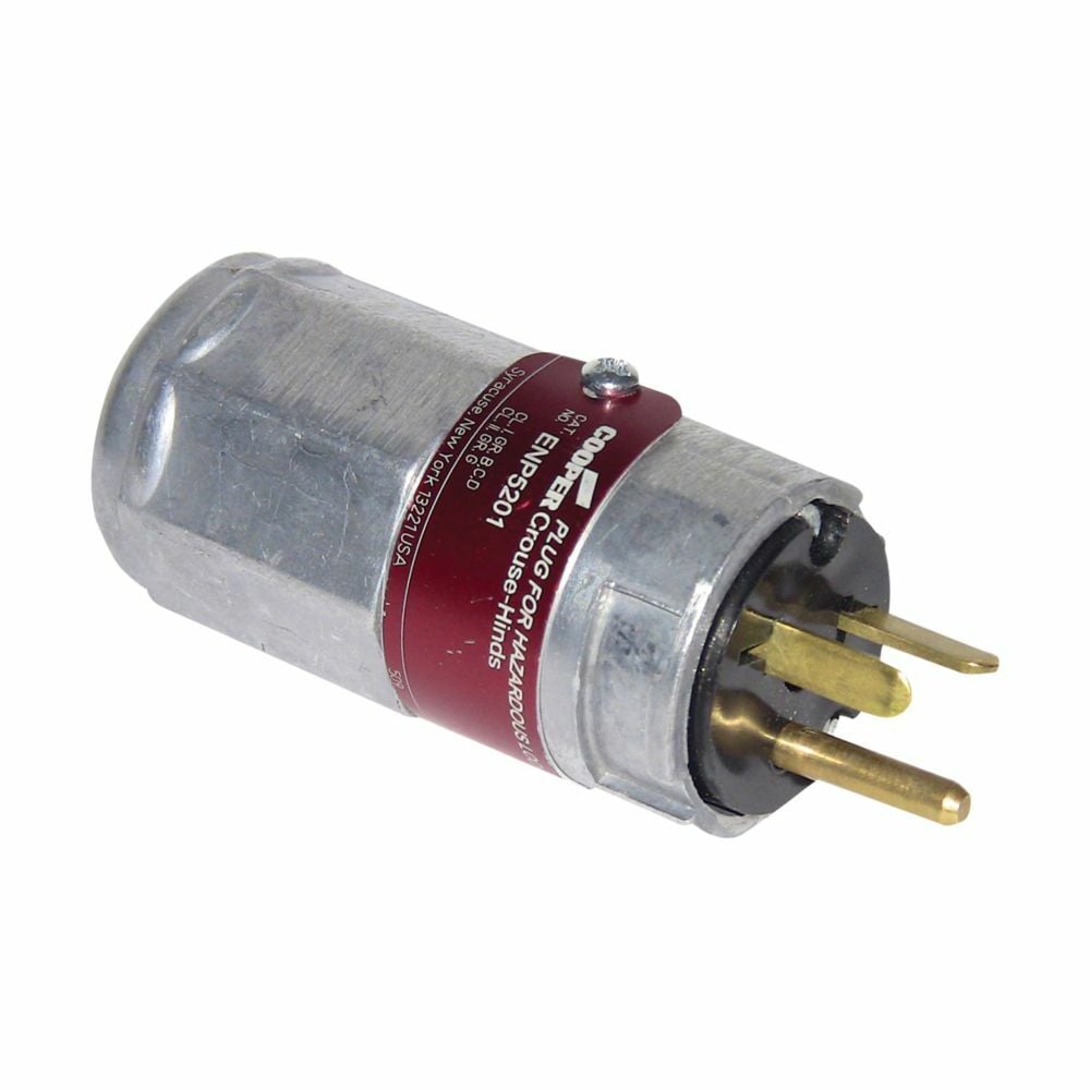 Eaton Crouse-Hinds series Ark-Gard ENP plug, 15A, 50-400 Hz, Copper-free aluminum, 5-15P, 125 Vac
