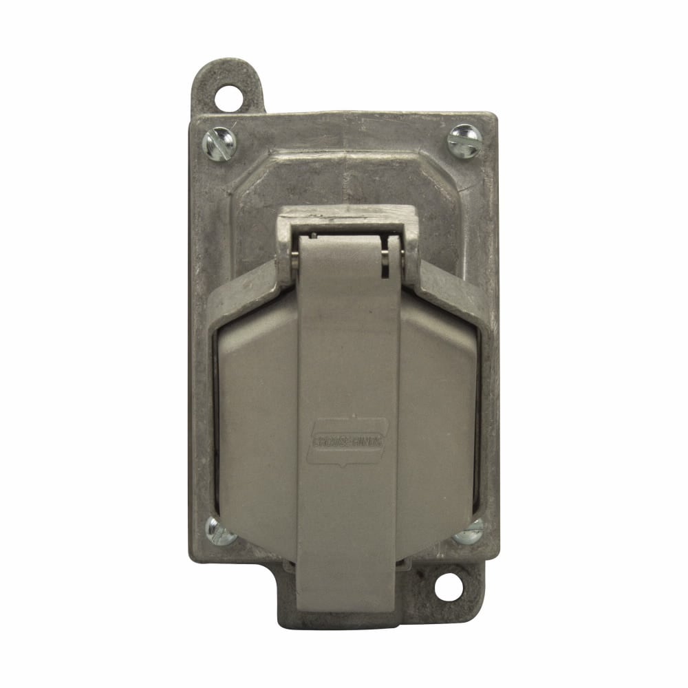 Eaton Crouse-Hinds series Ark-Gard ENR Value receptacle assembly, 20A, Single, 50-400 Hz, Copper-free aluminum, 5-20R, Single-gang, Dead end, 1/2", 125 Vac