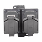 Eaton Crouse-Hinds series Ark-Gard ENR Value receptacle assembly, 20A, Double, 50-400 Hz, Copper-free aluminum, 5-20R, Two-gang, Through feed, 3/4", 125 Vac