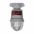 Eaton Crouse-Hinds series EVI light fixture, Medium base, Heat and impact resistant glass globe, With cast copper-free alum guard, Incandescent, Copper-free aluminum, PS-25 max. lamp size, Ceiling mount, Factory sealed, 3/4", 120 Vac, 300W