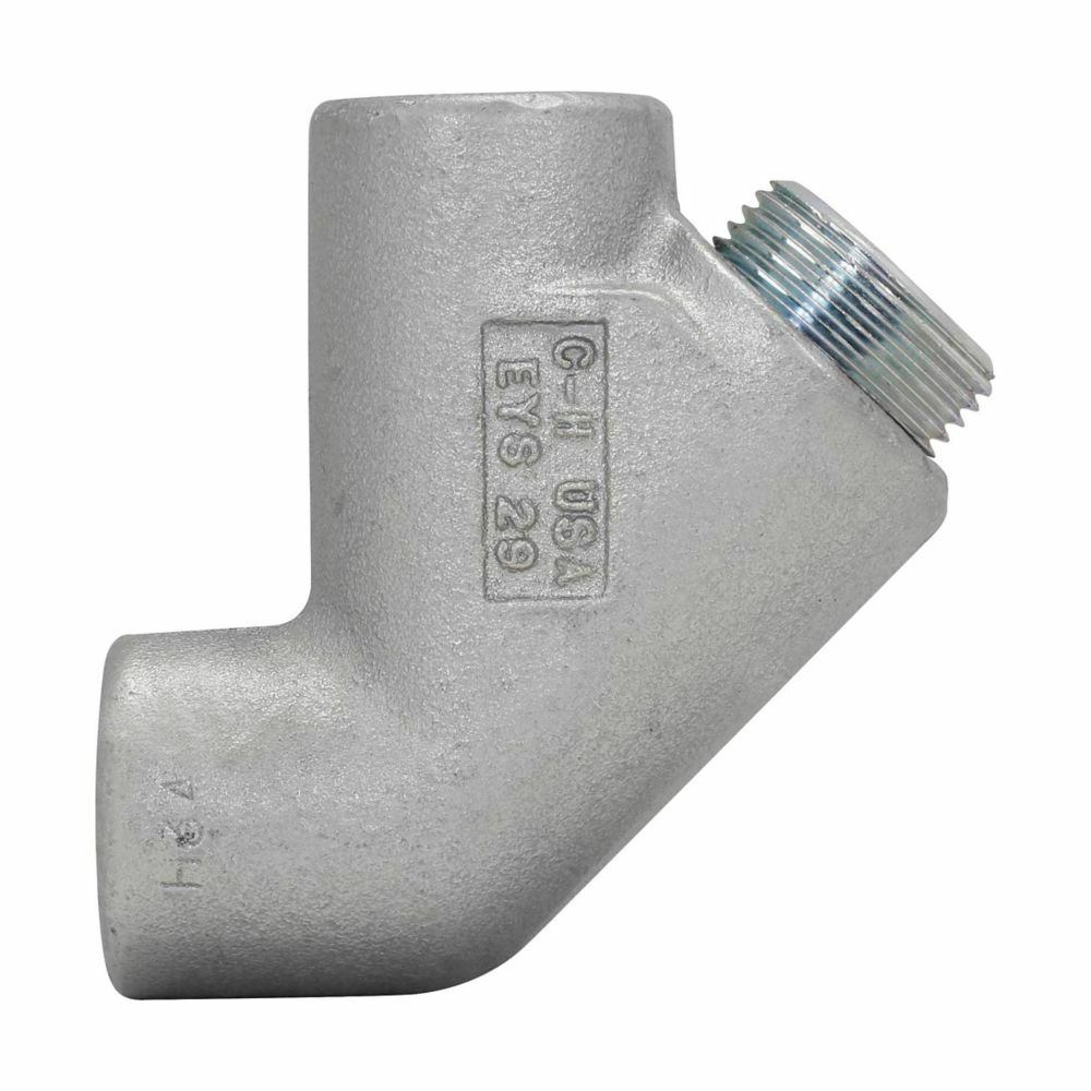 Eaton Crouse-Hinds series EYS conduit sealing fitting, Feraloy iron alloy and/or ductile iron, Vertical only, 3/4", Elbow seal