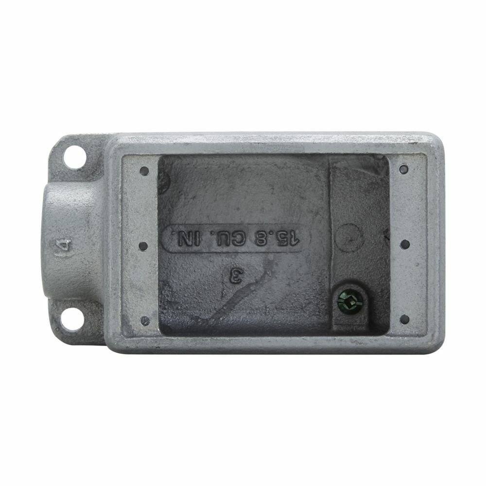 Eaton Crouse-Hinds series Condulet FS device box, Shallow, Sand cast aluminum, Single-gang, 3/4"