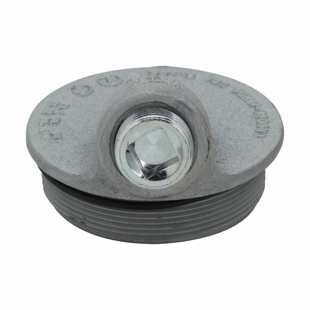 Eaton Crouse-Hinds series Condulet GUA sealing cover, 3" cover opening diameter, Feraloy iron alloy, Group B rated, 16 thread pitch