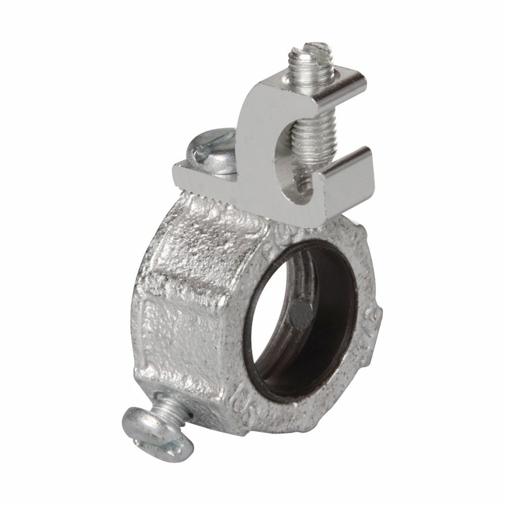 Eaton Crouse-Hinds series HGLL grounding bushing, Rigid/IMC, Aluminum lug, #3/0-6 AWG, Malleable iron, 150C, Threaded, 5"