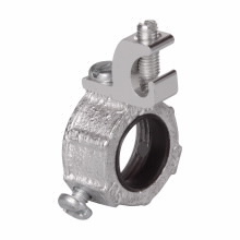 Eaton Crouse-Hinds series HGLL grounding bushing, Rigid/IMC, Aluminum lug, #250 kcmil-6 AWG, Malleable iron, 150C, Threaded, 2-1/2"