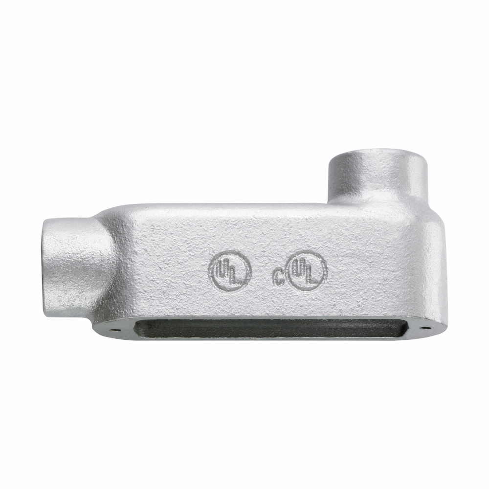 Eaton Crouse-Hinds series Condulet Form 5 conduit outlet body, Malleable iron, LB shape, Built-in rollers, 4"