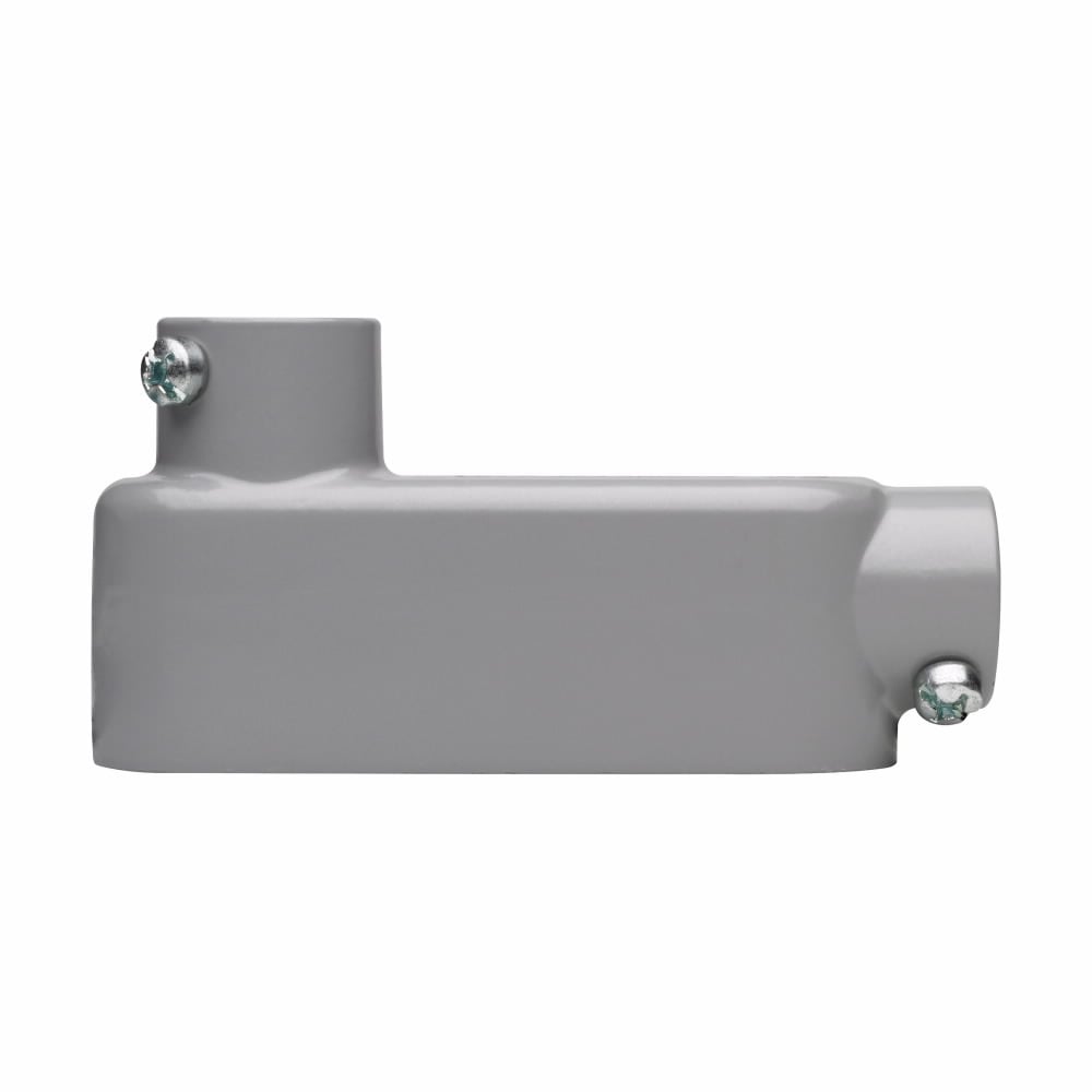 Eaton Crouse-Hinds series Condulet Series 5 conduit outlet body, Rigid/IMC, Copper-free aluminum, LB shape, Body, traditional cover and gasket, 1-1/4"