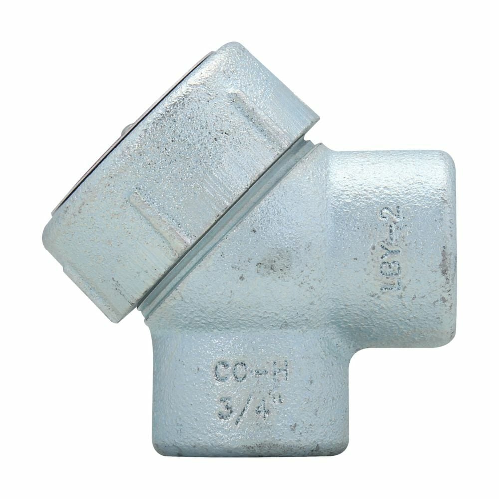 Eaton Crouse-Hinds series Condulet LBY elbow, Rigid/IMC, Copper-free aluminum, 90, 1-1/4"