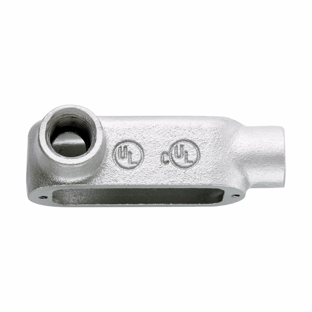 Eaton Crouse-Hinds series Condulet Form 5 conduit outlet body, Malleable iron, LL shape, 1/2"