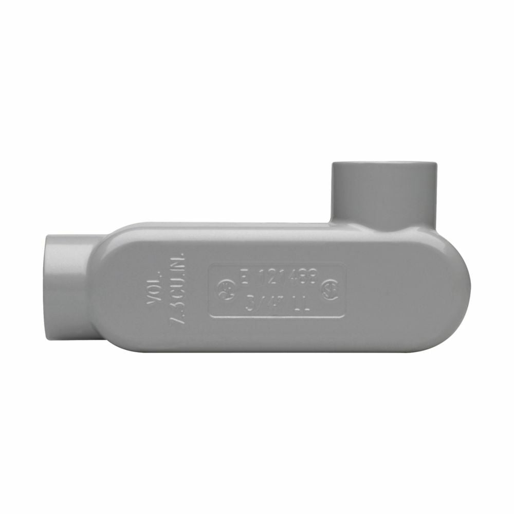 Eaton Crouse-Hinds series Condulet Series 5 conduit outlet body, Rigid/IMC, Copper-free aluminum, LL shape, 2-1/2"