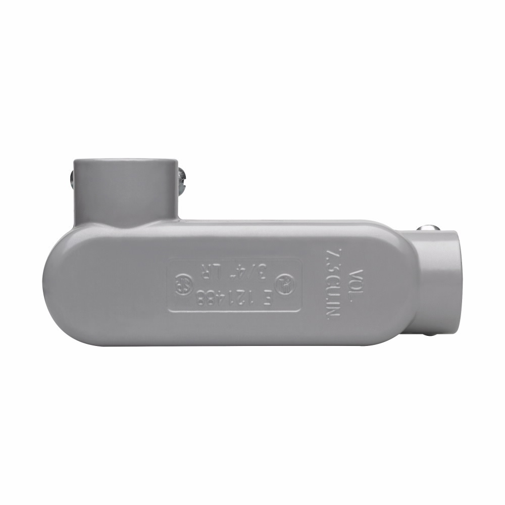 Eaton Crouse-Hinds series Condulet Series 5 conduit outlet body, Rigid/IMC, Copper-free aluminum, LR shape, Body, traditional cover and gasket, 4"