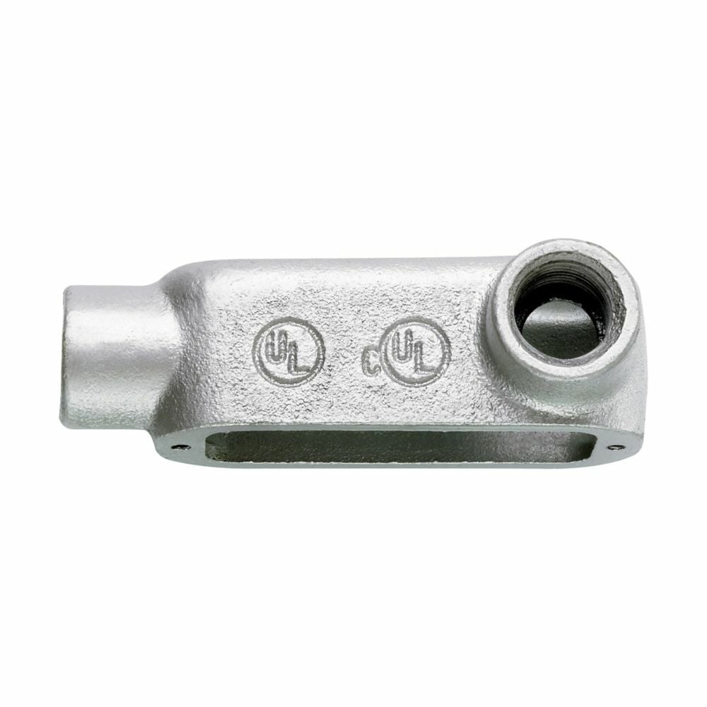 Eaton Crouse-Hinds series Condulet Form 5 conduit outlet body, Malleable iron, LR shape, 2-1/2"