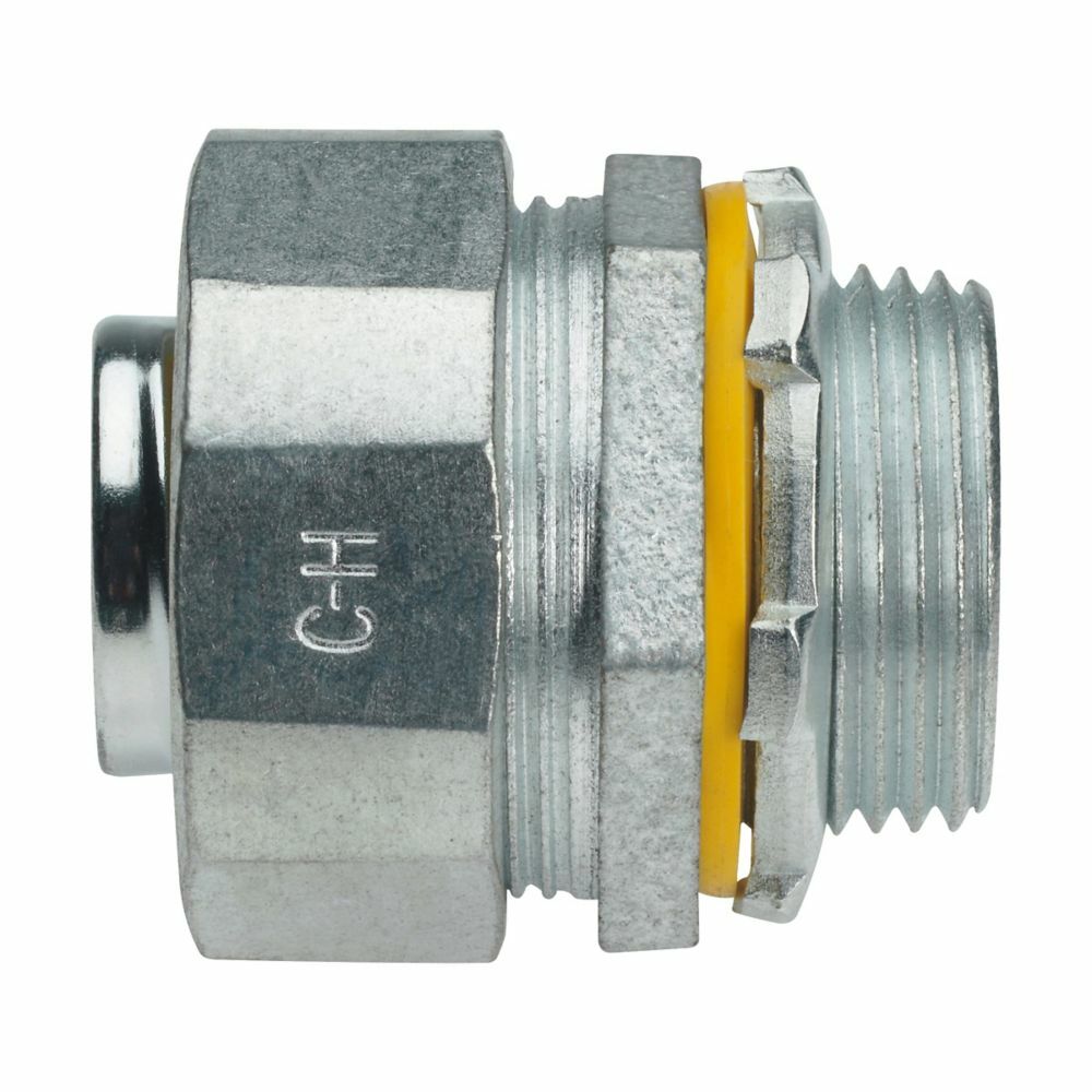 Eaton Crouse-Hinds series Liquidator liquidtight connector, FMC, Straight, Non-insulated, Malleable iron, 3-1/2"