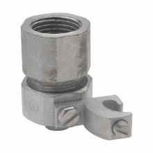 Eaton Crouse-Hinds series LTR combination coupling, Liquidtight to rigid/IMC (threaded) with ground lug, Rigid/IMC, Aluminum ground lug, Malleable iron, Combination type, 3/4"