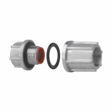 Eaton Crouse-Hinds series Myers through bulkhead fitting, Zinc, 2"