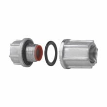 Eaton Crouse-Hinds series Myers through bulkhead fitting, Zinc, 2-1/2"