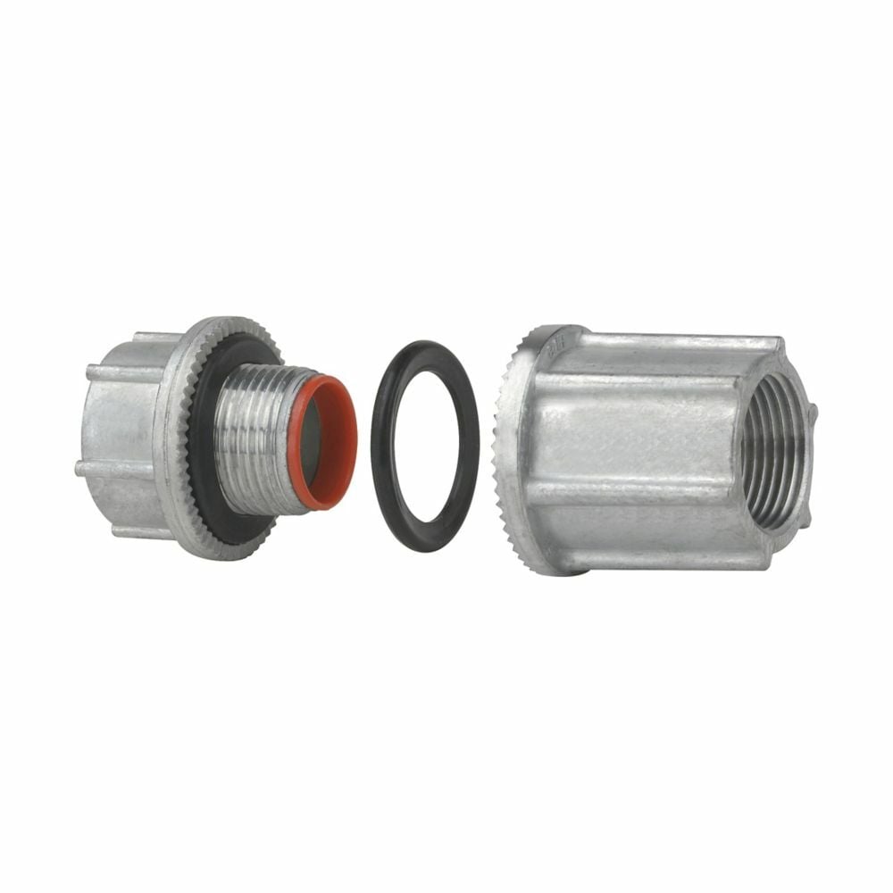 Eaton Crouse-Hinds series Myers through bulkhead fitting, Zinc, 3"