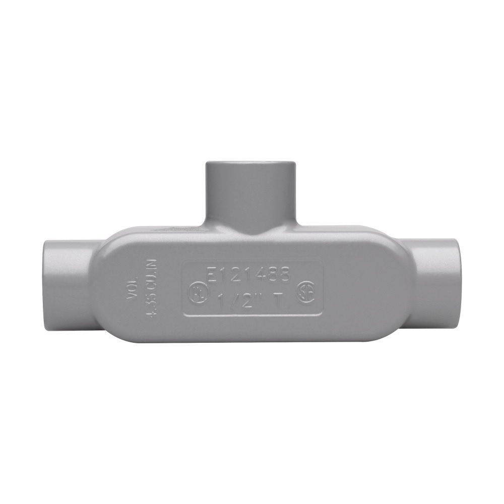 Eaton Crouse-Hinds series Condulet Series 5 conduit outlet body, Rigid/IMC, Copper-free aluminum, T shape, 3/4"