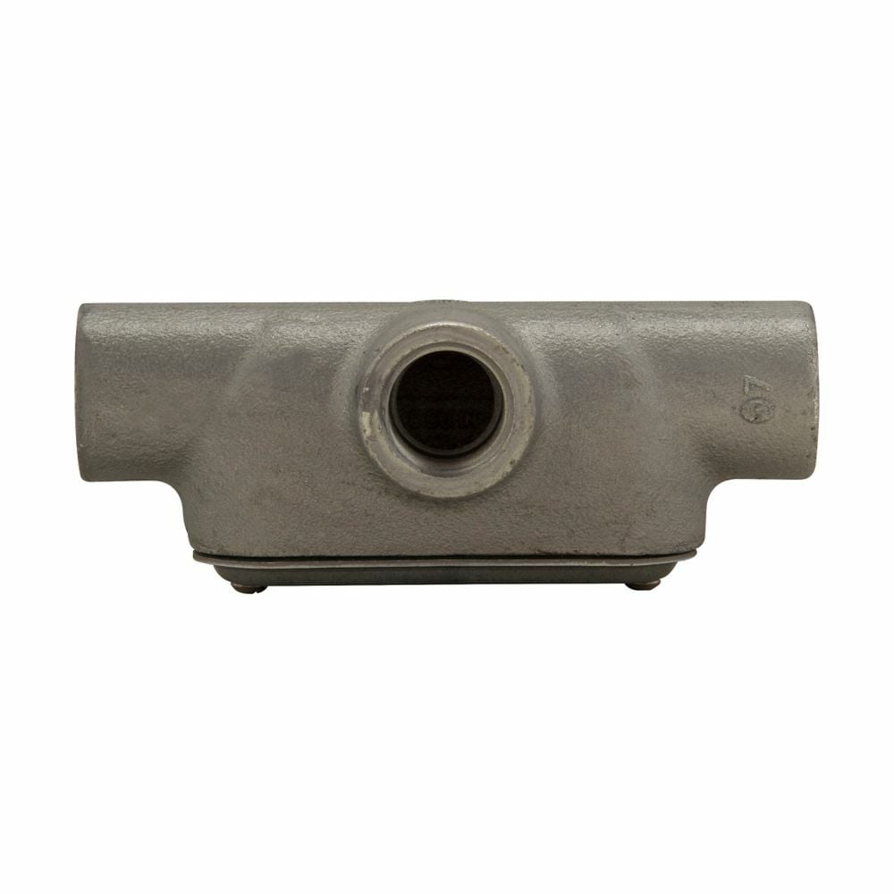 Eaton Crouse-Hinds series Condulet Form 7 SnapPack conduit outlet body, gasket and cover, Feraloy iron alloy, T shape, 1-1/2"