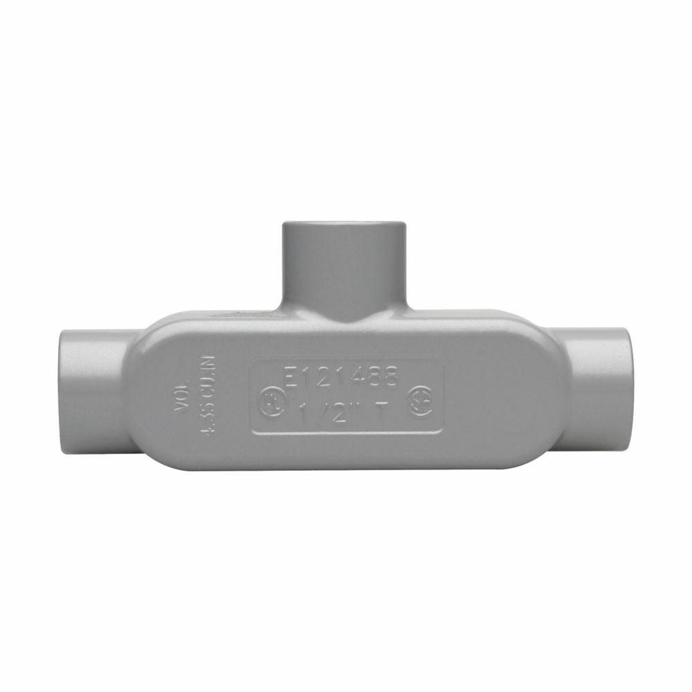 Eaton Crouse-Hinds series Condulet Series 5 conduit outlet body, Rigid/IMC, Copper-free aluminum, T shape, 3"