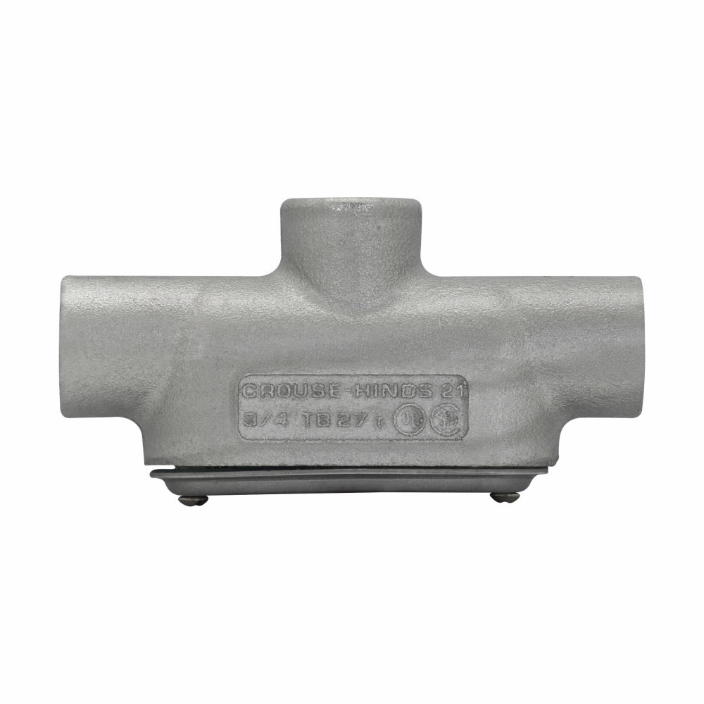 Eaton Crouse-Hinds series Condulet Form 7 SnapPack conduit outlet body, gasket and cover, Feraloy iron alloy, TB shape, 2"