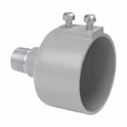 Eaton Crouse-Hinds series TP weatherproof pole fitter, Gray, Die cast aluminum, 150W max. lamp size, 2-1/2" outside diameter with 1/2" male thread