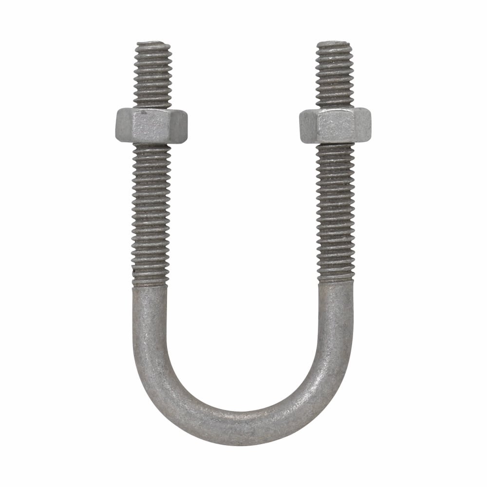 Eaton Crouse-Hinds series UBM conduit U-bolt, Rigid/IMC, Iron, Electrogalvanized finish, 3/8"-16 thread size, 3-1/2" trade size