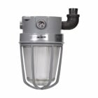 Eaton Crouse-Hinds series Vaporgard VXHF fixture, Med base, Clear heat and impact resistant glass globe, Cast copper-free alum guard, Incand, Copper-free alum, A-21 max. lamp size, Ceiling mt with junction box, 1/2" or 3/4", 120 Vac, 150W