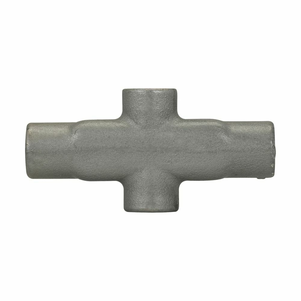 Eaton Crouse-Hinds series Condulet Form 8 conduit outlet body, Feraloy iron alloy, X shape, 1-1/2"