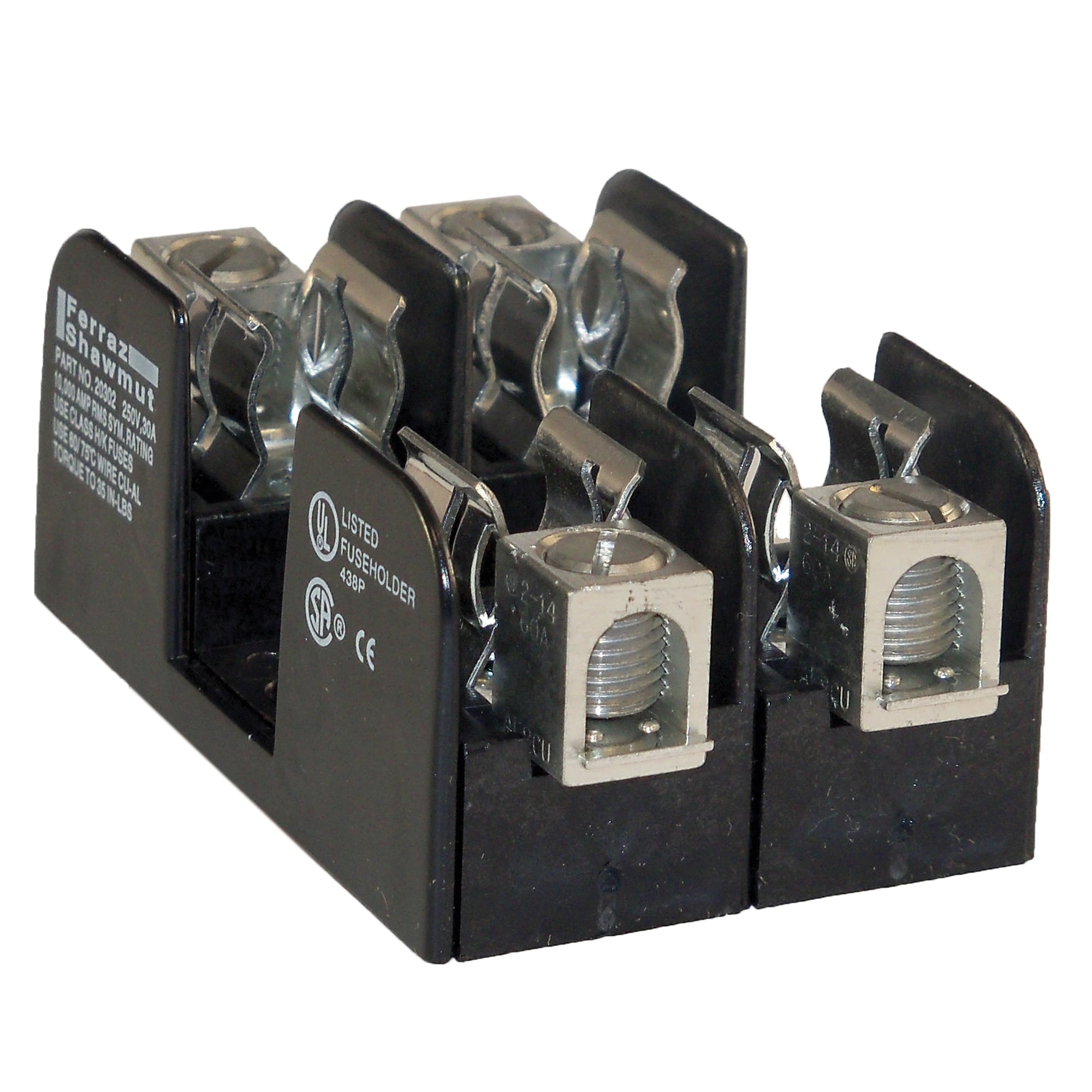Fuse Block 250VAC 250VDC Class H/K 30A 2-Pole Box