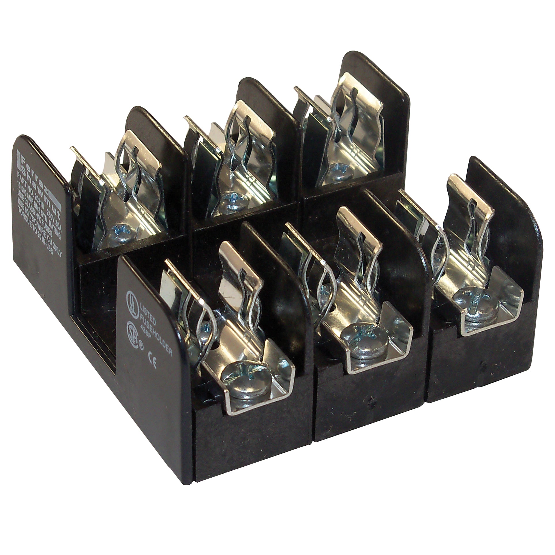 Fuse Block 250VAC 250VDC Class H/K 30A 3-Pole Screw with Reinforced Clip